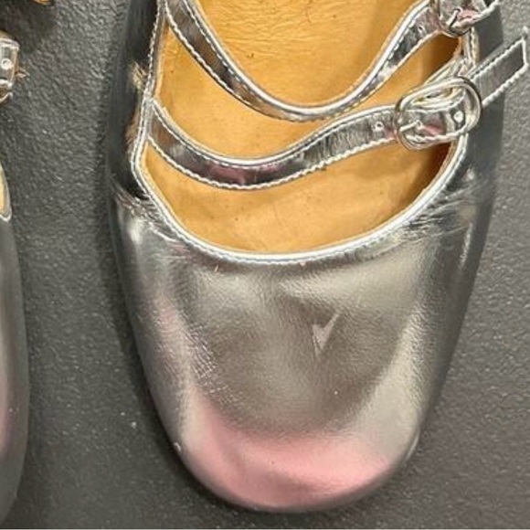Sézane Paula Babies Mary Jane Slingback Pumps In Silver Patent Leather Size 39 - Picture 7 of 7